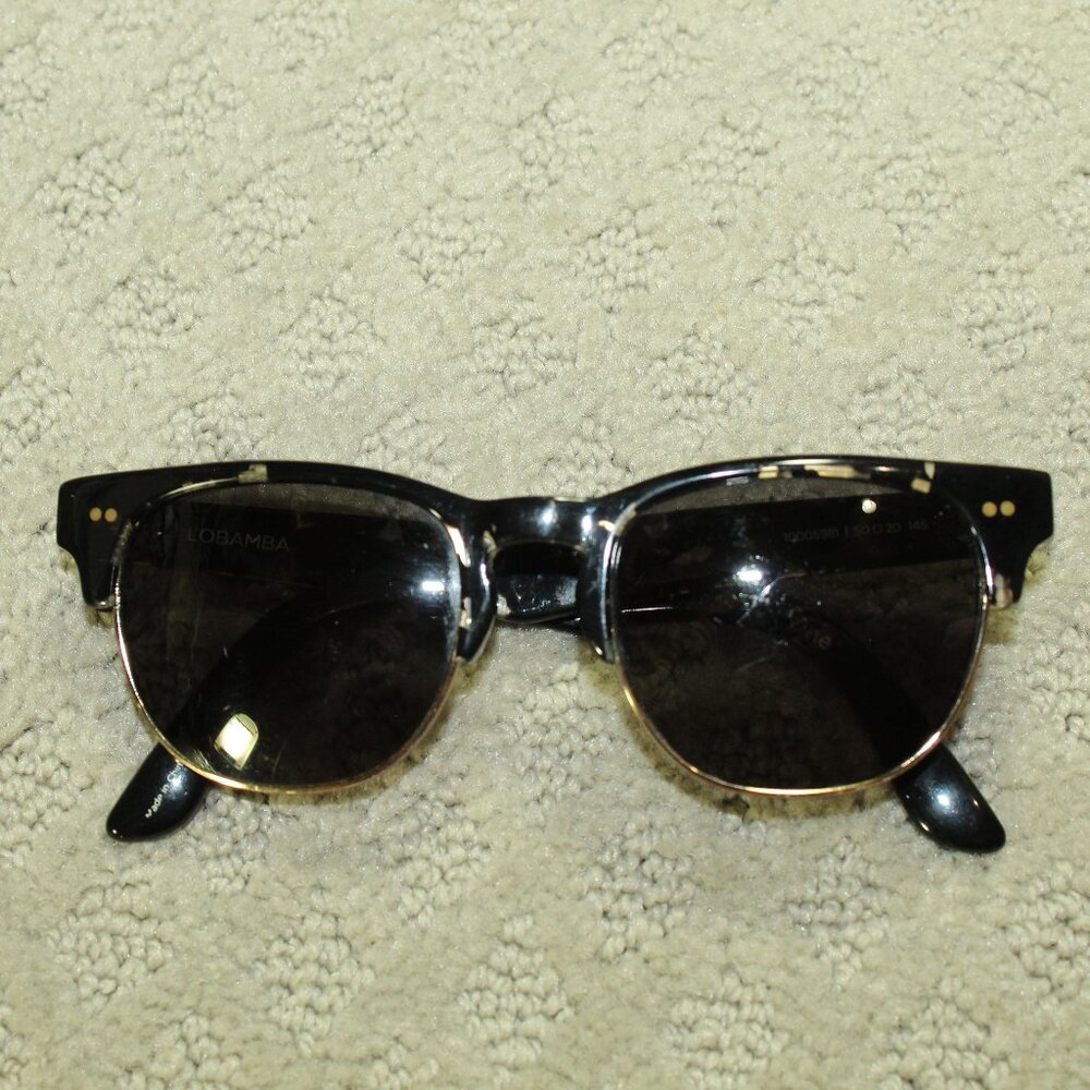 Toms Labomba Designer Black Metal Rimmed Sunglasses 50 20 [] 145